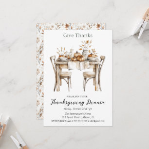 Rustic Give Thanks Dinner Invitation