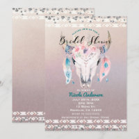 Rustic Glam Boho Floral Cow Skull Bridal Shower