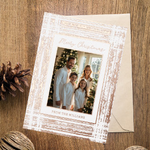 Rustic Glam Foil Christmas Card Template Custom