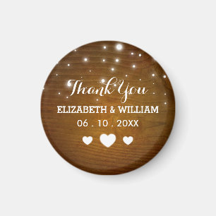 Rustic Glitter Lights - Wedding Thank You Favour Magnet