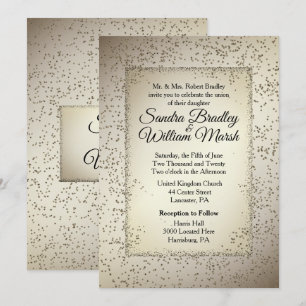 Rustic Glitter Wedding Invitation