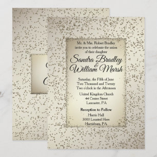 Rustic Glitter Wedding Invitation