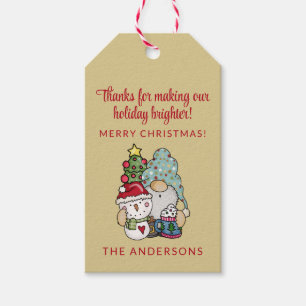 Rustic Gnome Merry Christmas Party Favour G Gift Tags