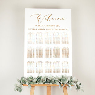 Rustic Gold 15 Table Wedding Seating Chart