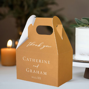 Rustic Gold Bohemian Personalised Wedding Favour Box