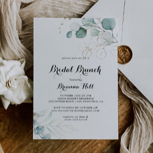 Rustic Gold Floral Bridal Brunch Bridal Shower Invitation