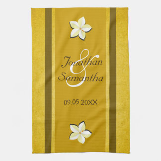 Rustic Gold Floral MoJo Wedding Kitchen Tea Towel