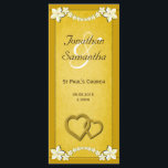 Rustic Gold Floral Wedding Program Templates<br><div class="desc">Rustic Gold Floral © Sunny Mars Designs. Unique classy formal fully customisable custom vintage rusty gold elegant wedding program template with gold ribbon borders,  modern pretty white flowers on old parchment paper background.</div>