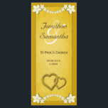 Rustic Gold Floral Wedding Program Templates<br><div class="desc">Rustic Gold Floral © Sunny Mars Designs. Unique classy formal fully customisable custom vintage rusty gold elegant wedding program template with gold ribbon borders,  modern pretty white flowers on old parchment paper background.</div>