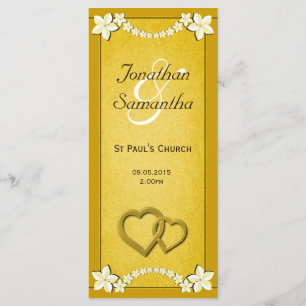 Rustic Gold Floral Wedding Program Templates