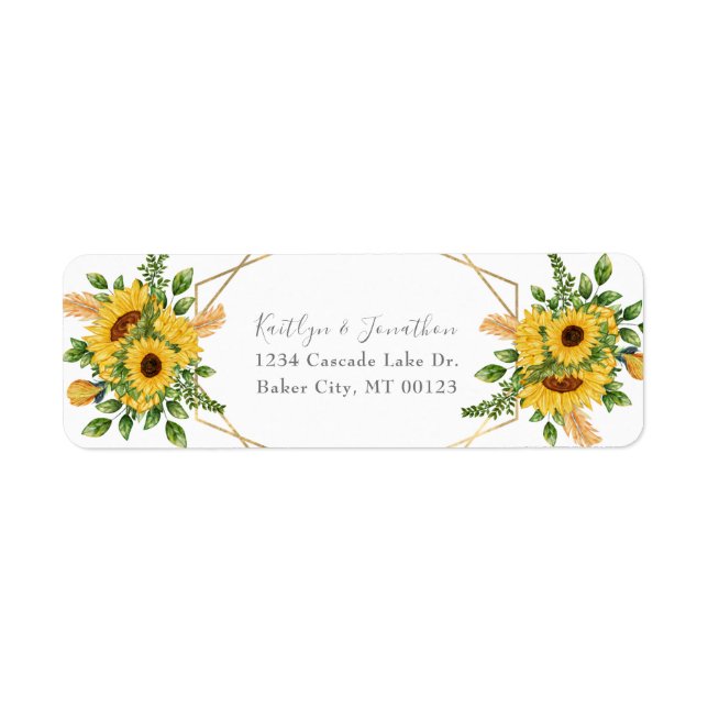 Rustic Gold Geometric Floral Sunflower (Front)