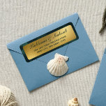 Rustic Gold Gradient Emerald Green Return Address<br><div class="desc">Unveil your elegance with this captivating return address label. A rich emerald green border creates a bold and luxurious statement. Within the border, a mesmerising gold gradient takes centre stage, adding a touch of sophistication. Personalise this label with the bride and groom's names and your return address, ensuring your invitations...</div>