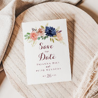 Rustic Gold Leaves and Floral Save the Date