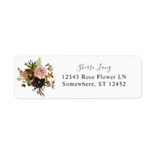 Rustic Gold, Purple & Pink Floral 2 Return Address