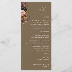 Rustic Gold, Purple, & Pink Floral 4 Taupe Tall Menu