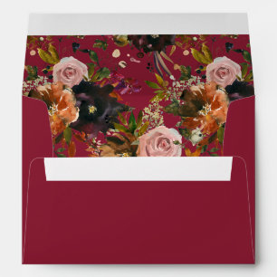 Rustic Gold, Purple, & Pink Floral V2- Berry Envelope