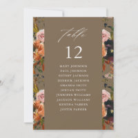 Rustic Gold, Purple Ta2 Table Number Seating Chart