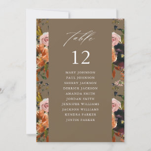 Rustic Gold, Purple Ta2 Table Number Seating Chart