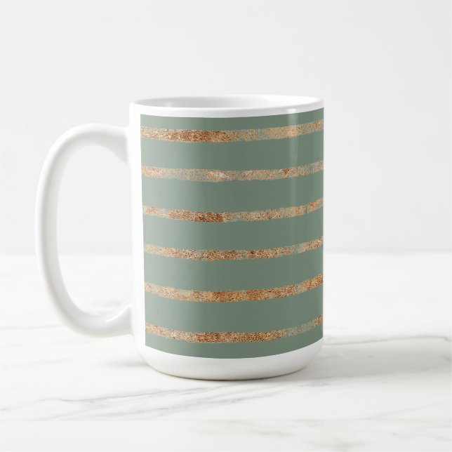 Rustic Gold Sage Green  Coffee Mug (Left)
