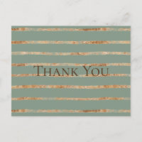 Rustic Gold Sage Green Thank You