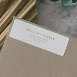 Rustic Gold Script Return Address Label<br><div class="desc">These rustic gold script return address labels are perfect for a country wedding. The simple and modern gold and white design features unique whimsical handwritten calligraphy lettering with a contemporary minimalist boho style. Customisable in any colour. Keep the design minimal and simplistic, as is, or personalise it by adding your...</div>