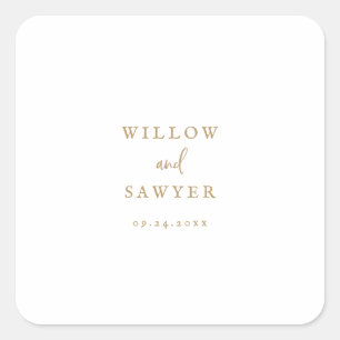Rustic Gold Script Wedding Envelope Seals