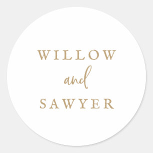 Rustic Gold Script Wedding Envelope Seals