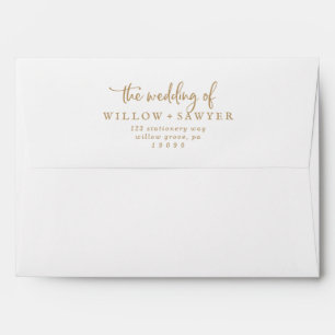 Rustic Gold Script Wedding Invitation Envelope