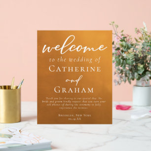 Rustic Gold Simple Fall Wedding Welcome Acrylic Sign
