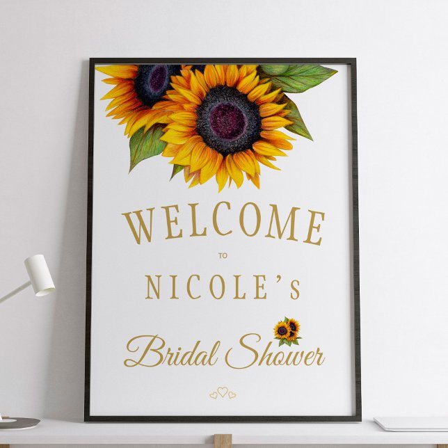 Rustic gold sunflowers bridal shower welcome sign (Creator Uploaded)