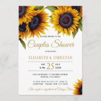 Rustic gold sunflowers elegant chic couple shower