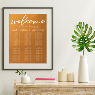 Rustic Gold Typography Fall Wedding Seating Chart
