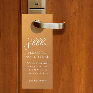 Rustic Gold Wedding Do Not Disturb & Welcome Door Hanger