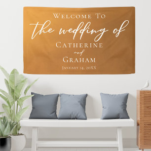 Rustic Gold Wedding Personalised Welcome Banner