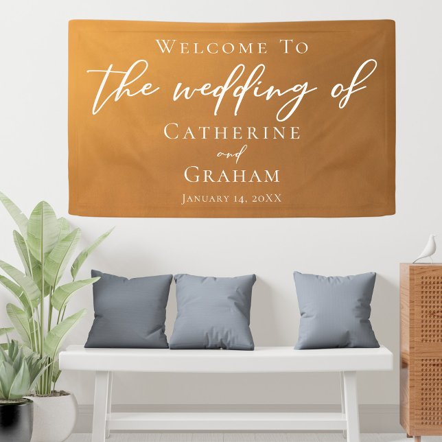 Rustic Gold Wedding Personalised Welcome Banner (Creator Uploaded)