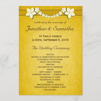 Rustic Gold Wedding Program Ceremony & Party Programme