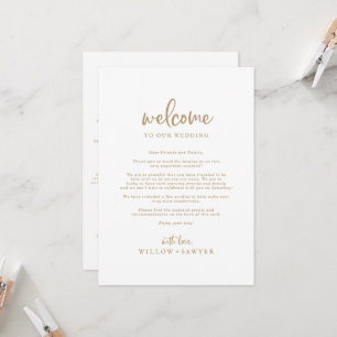 Rustic Gold Wedding Welcome Letter & Itinerary