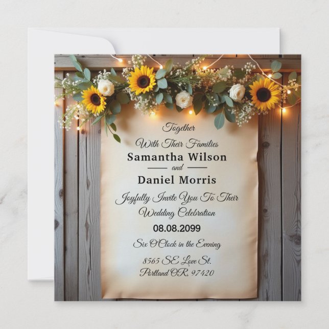 Rustic Golden Hour Gatherings Invitation (Front)