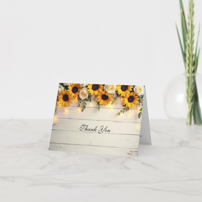 Rustic Golden Hour Gatherings Thank You Card (Front)