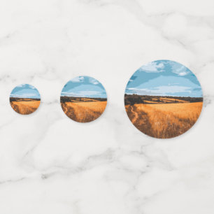 Rustic Golden Sunlit Summer Field Country Elegant Confetti