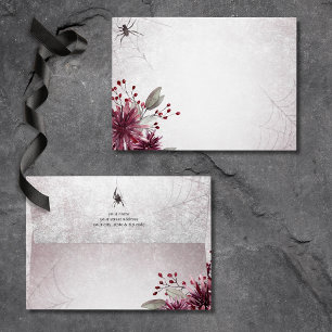 Rustic Gothic Black & Burgundy Halloween Wedding Envelope