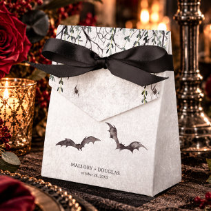Rustic Gothic Black & Burgundy Halloween Wedding Favour Box