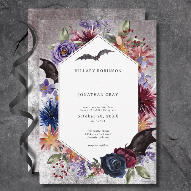 Rustic Gothic Colours Halloween Wedding Invitation (Rustic Gothic Colors Halloween Wedding Invitation)