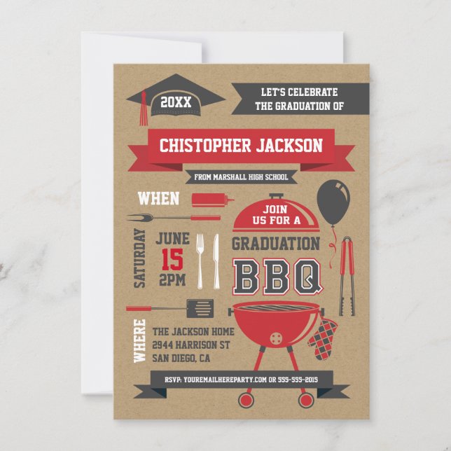 Rustic Gradation BBQ Invitation II (Front)