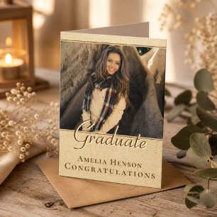 Rustic Graduate Congratulations Photo Graduation Card