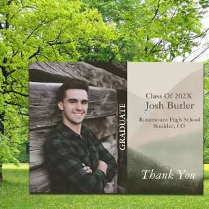 Rustic  Graduation Announcement and Thank You Postcard