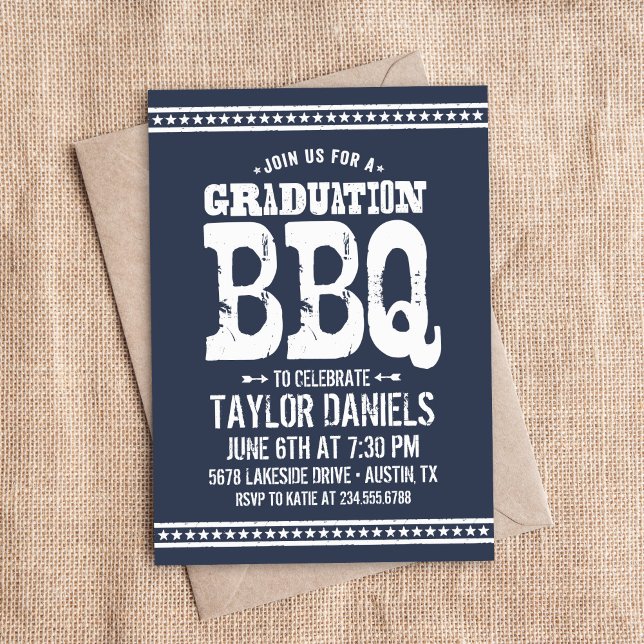 Rustic Graduation BBQ Invitation | Editable Colour (Creator Uploaded)