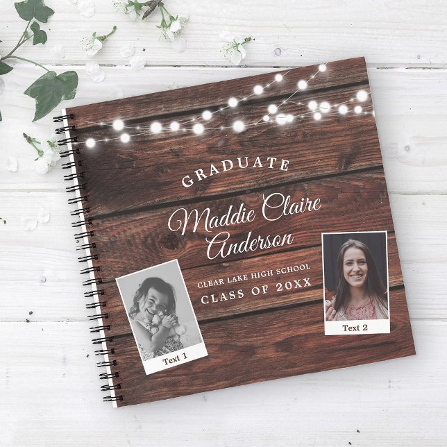 Rustic Graduation Party Modern Barn Country Guest  Notebook (Creator Uploaded)