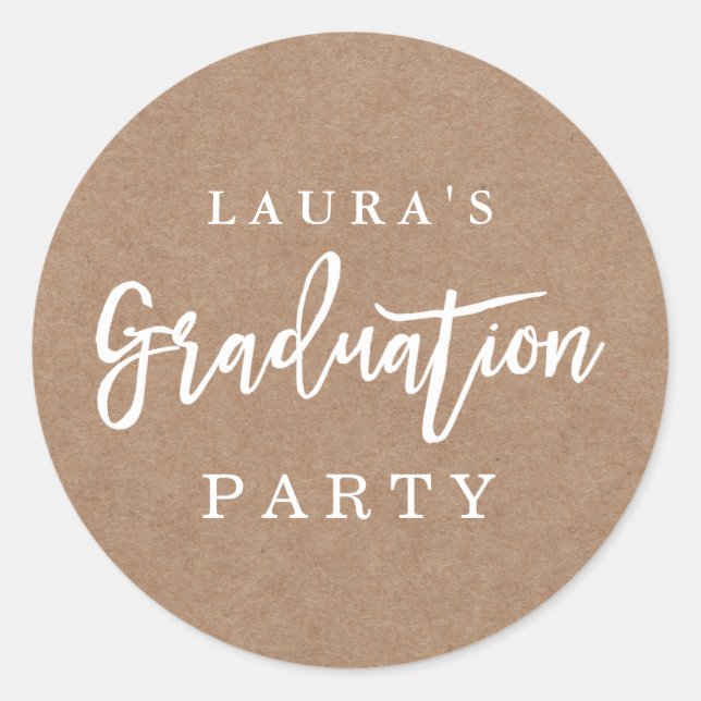 Rustic Graduation Party Sticker (Front)
