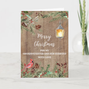 Rustic Granddaughter and her Husband Christmas Card